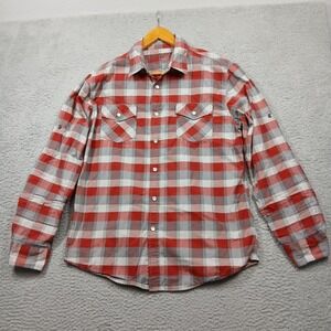 Mossimo Supply Co Shirt Mens Large Red Gray Plaid Long Sleeve Button Up‎ Casual